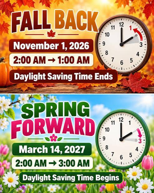Don't forget to change your clocks