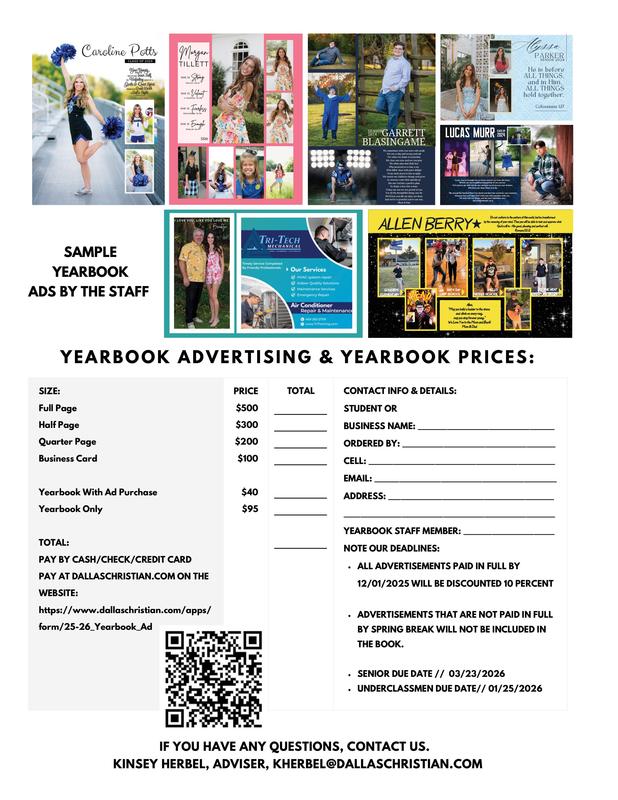 Time to Purchase your 2025-2026 Yearbook Ads