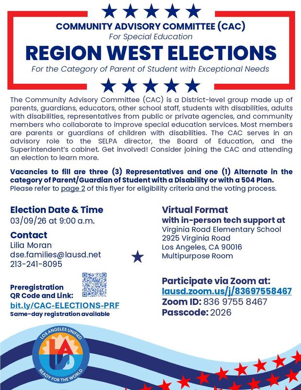REGION WEST ELECTIONS ( ENGLISH)