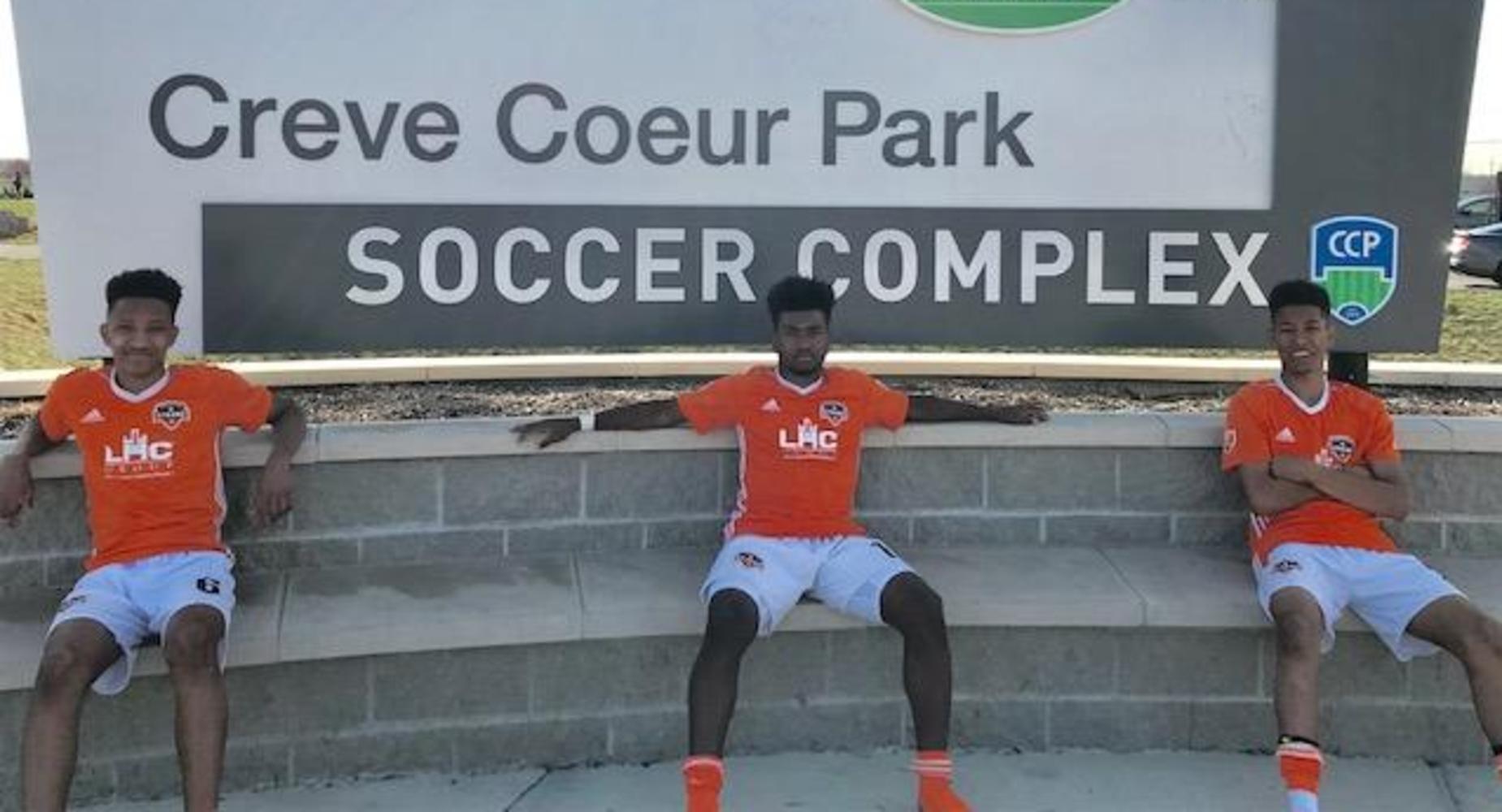 Devin Auzenne, Adrian Eaglin and Alexander Auzenne competed with Dynamo Junior Soccer Club in St. Louis, Missouri.