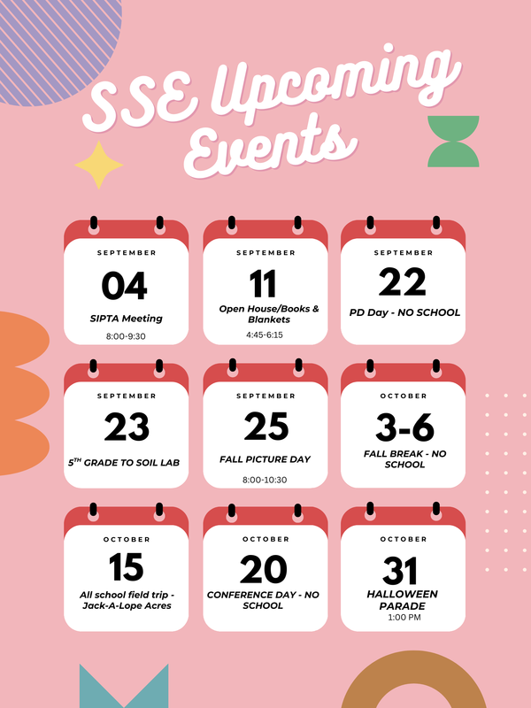 SSE Upcoming Events Calendar