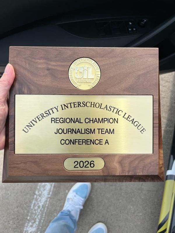 Plaque for first place for our journalism team.