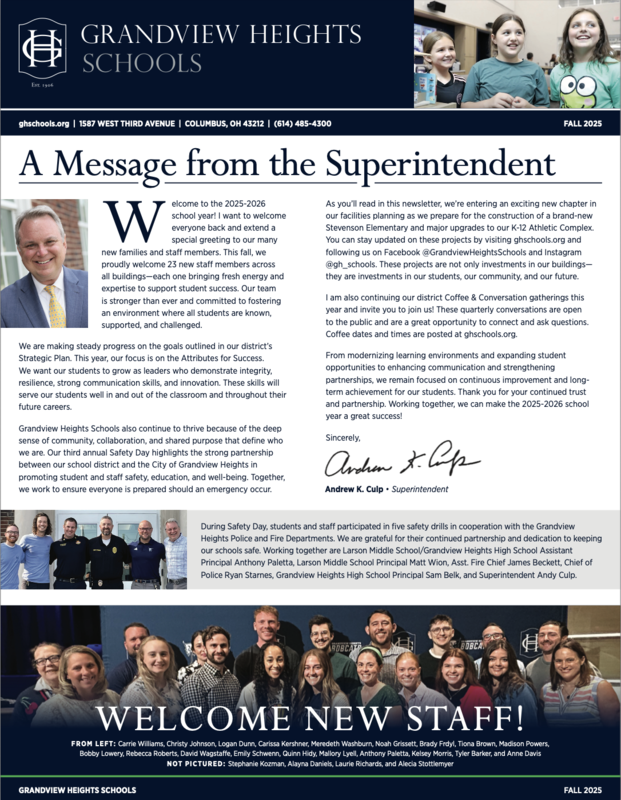 Page 1 of newsletter