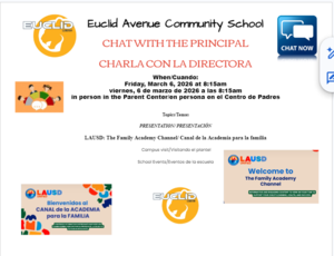 Chat with the Principal / Charla con la directora