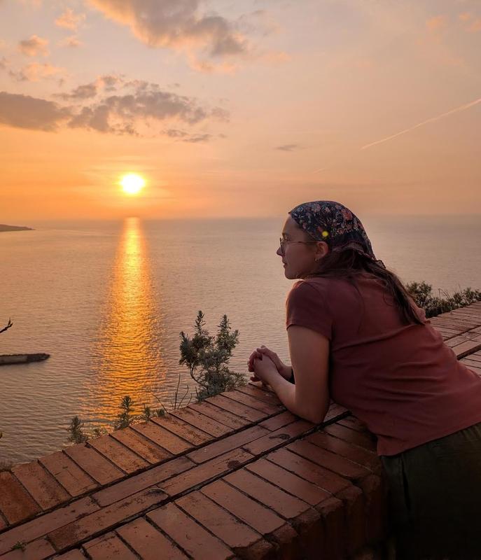 Deaton takes in the sunset on the recent school trip to Italy.