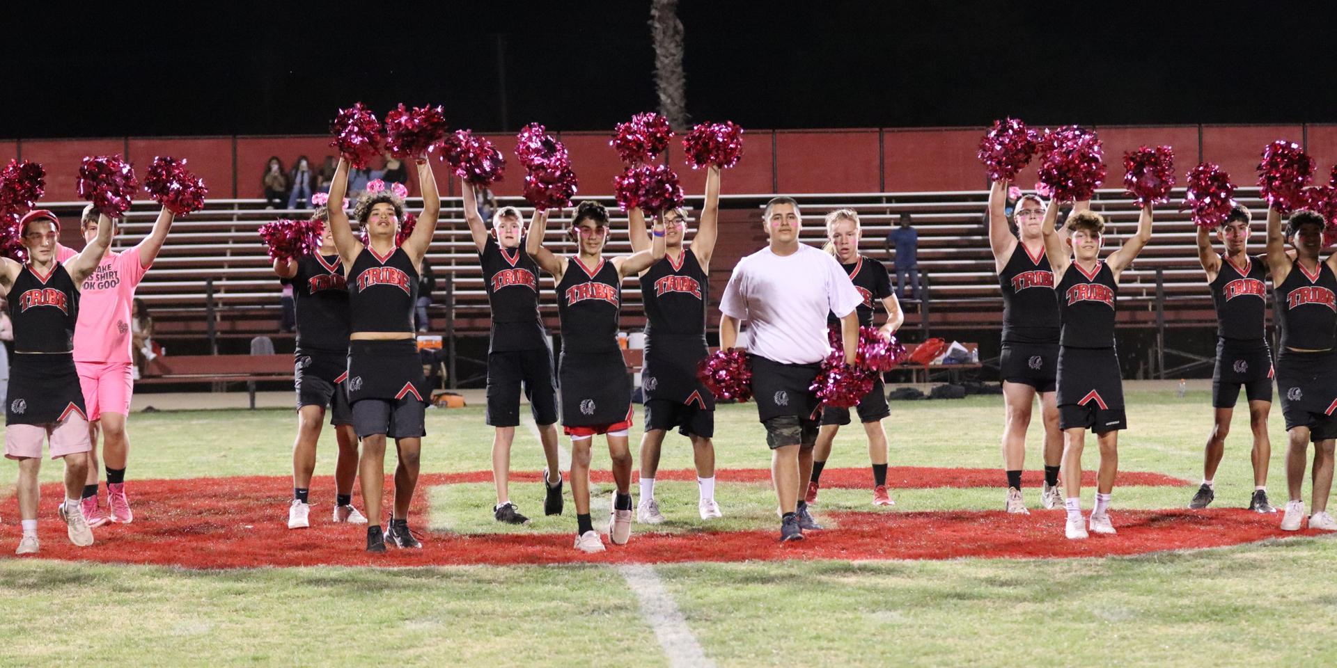 cheerleaders performing at halftime