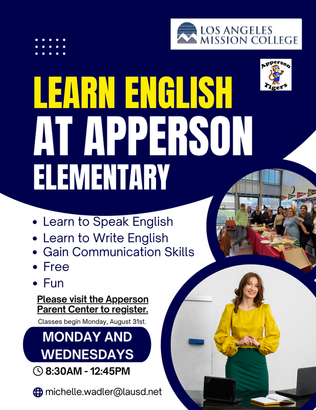 Join us at Apperson to improve your English Skills
