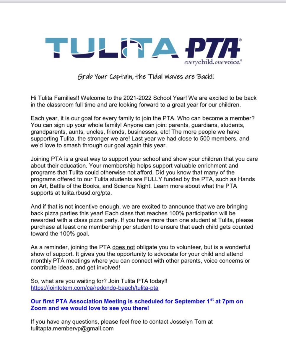 Join PTA letter