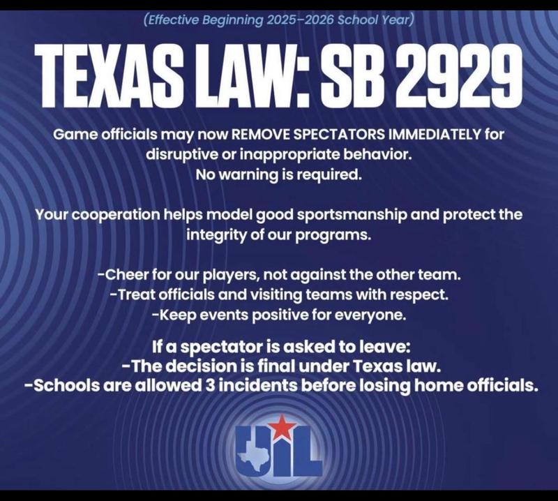 Texas Law: SB 2929 is in effect