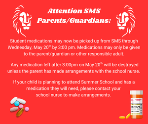 Medication pick-up through May 20th