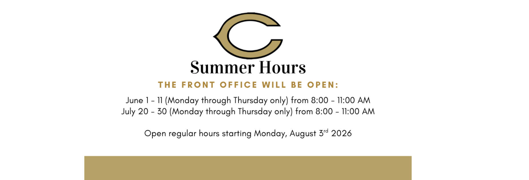 Summer Office Hours