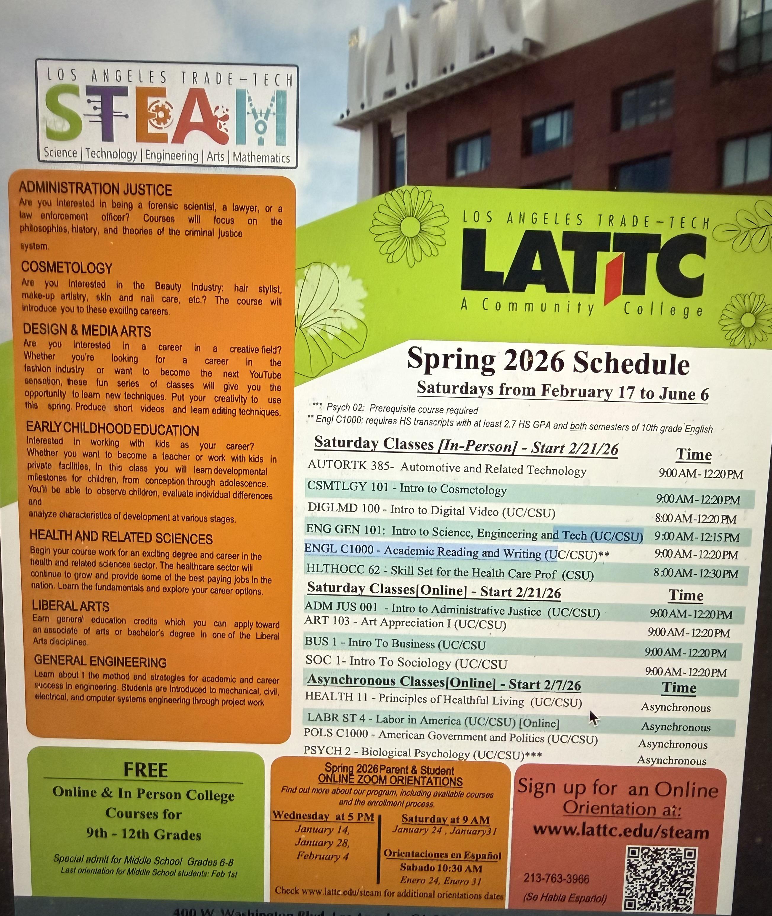 Take Free College Classes at LATTC