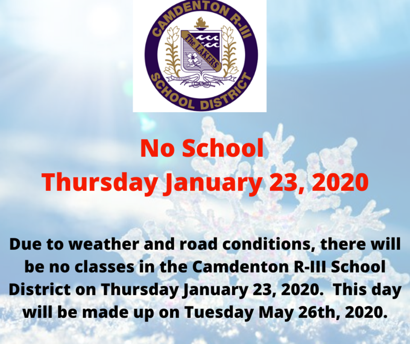 No School - Thursday January 23