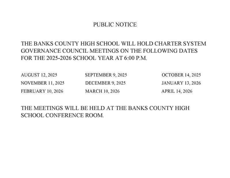 BCHS Gov Dates