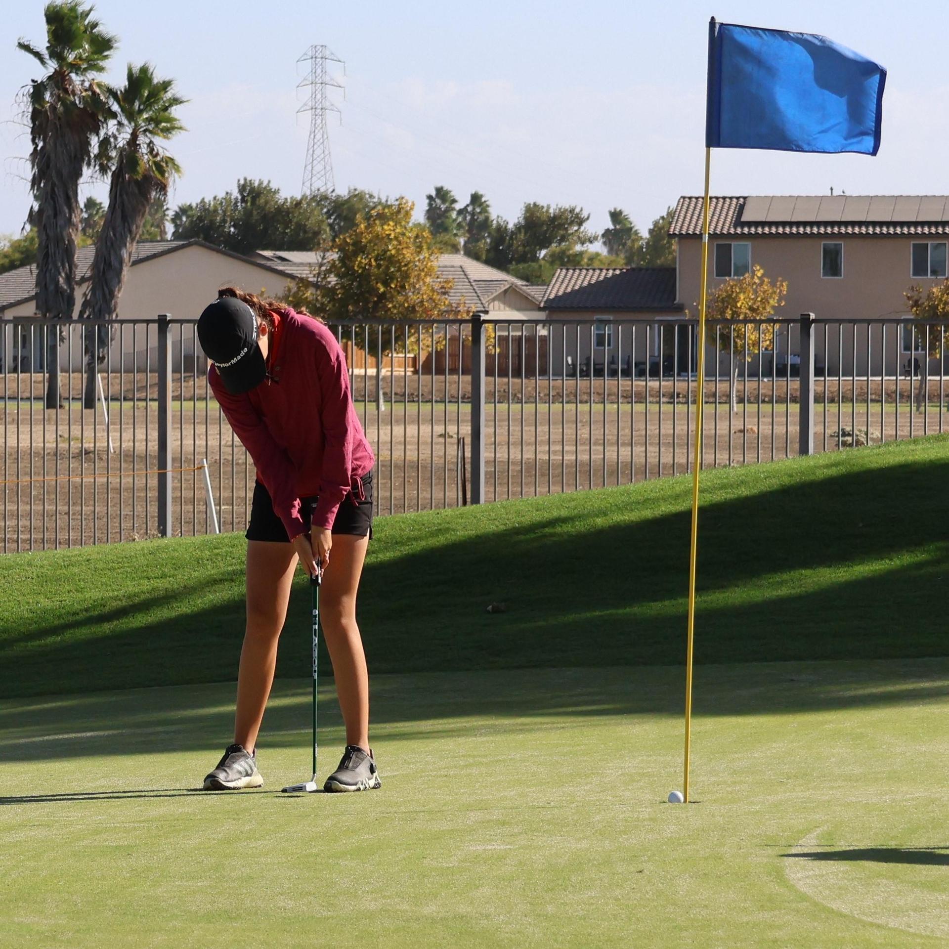 Girls golfers in action at the championships