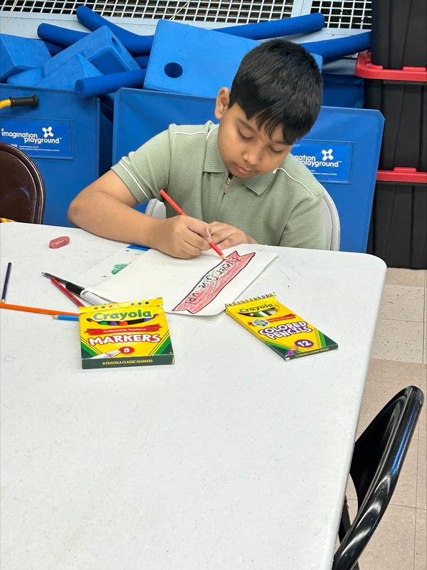 student drawing
