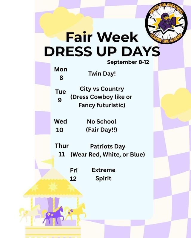 Sept. 8th-12th DRESS UP DAYS