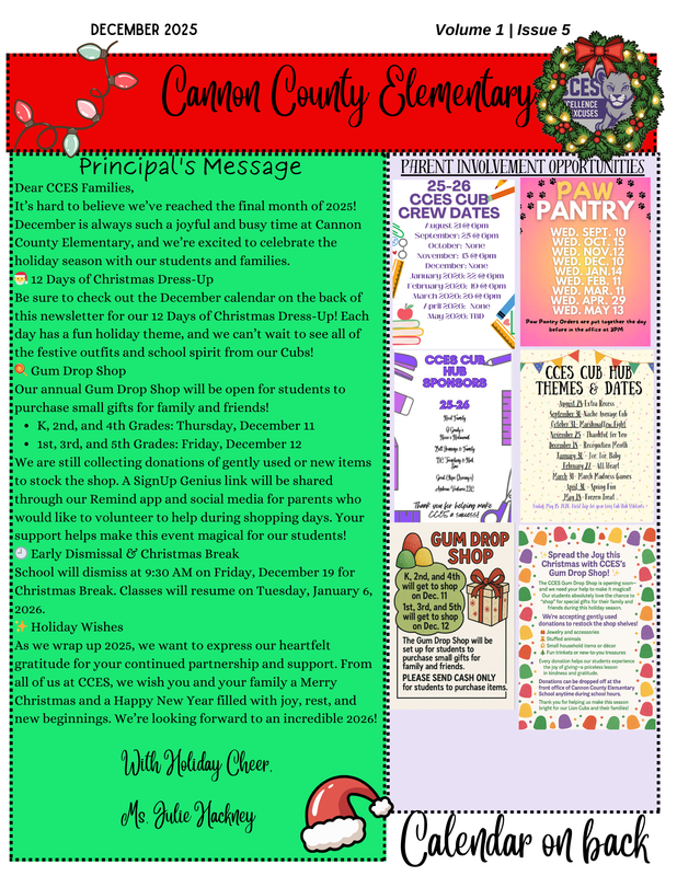 Dec. Family Newsletter