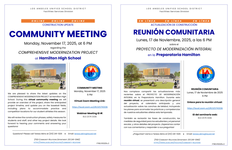 Community Meeting - Construction Update