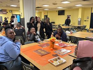 Students at the Friendsgiving table