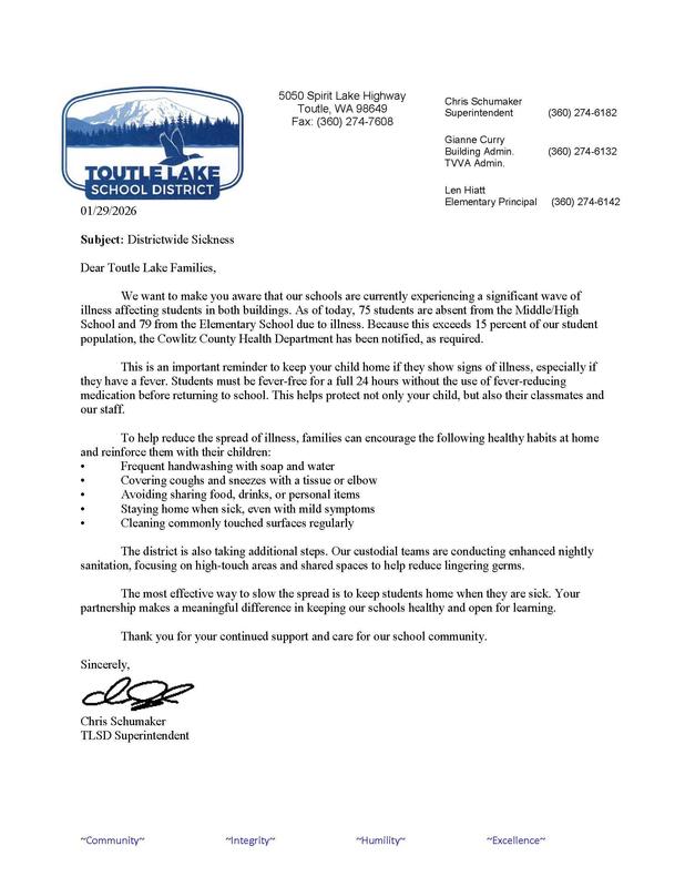 Sickness throughout the district 1-29-2026