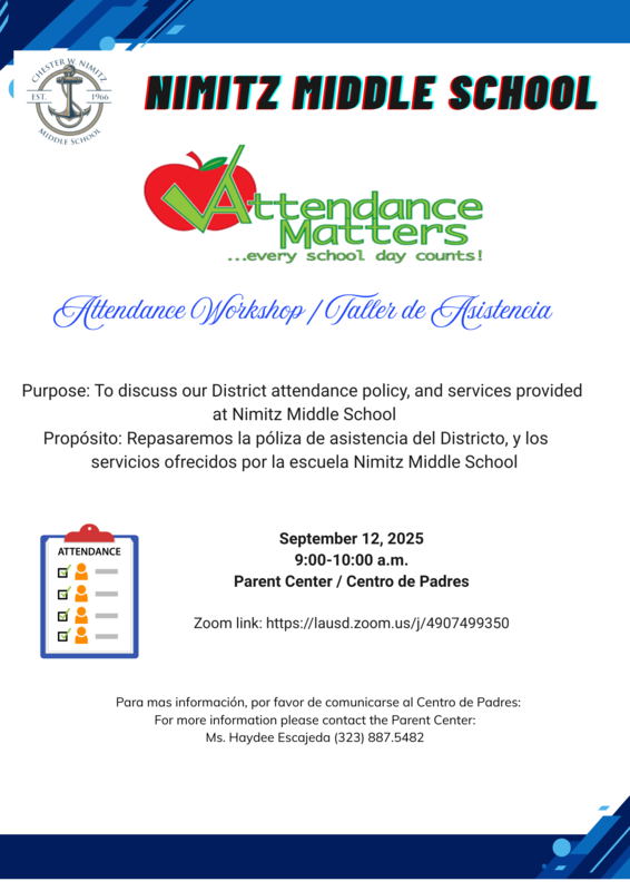 Attendance Workshop 9/12 @ 9:00 AM (Parent Center & Zoom) Featured Photo