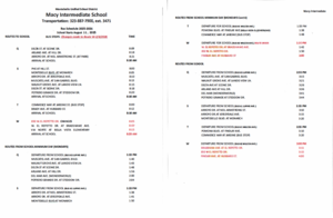 Route W bus schedule