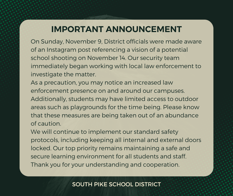 spsd important announcement nov25