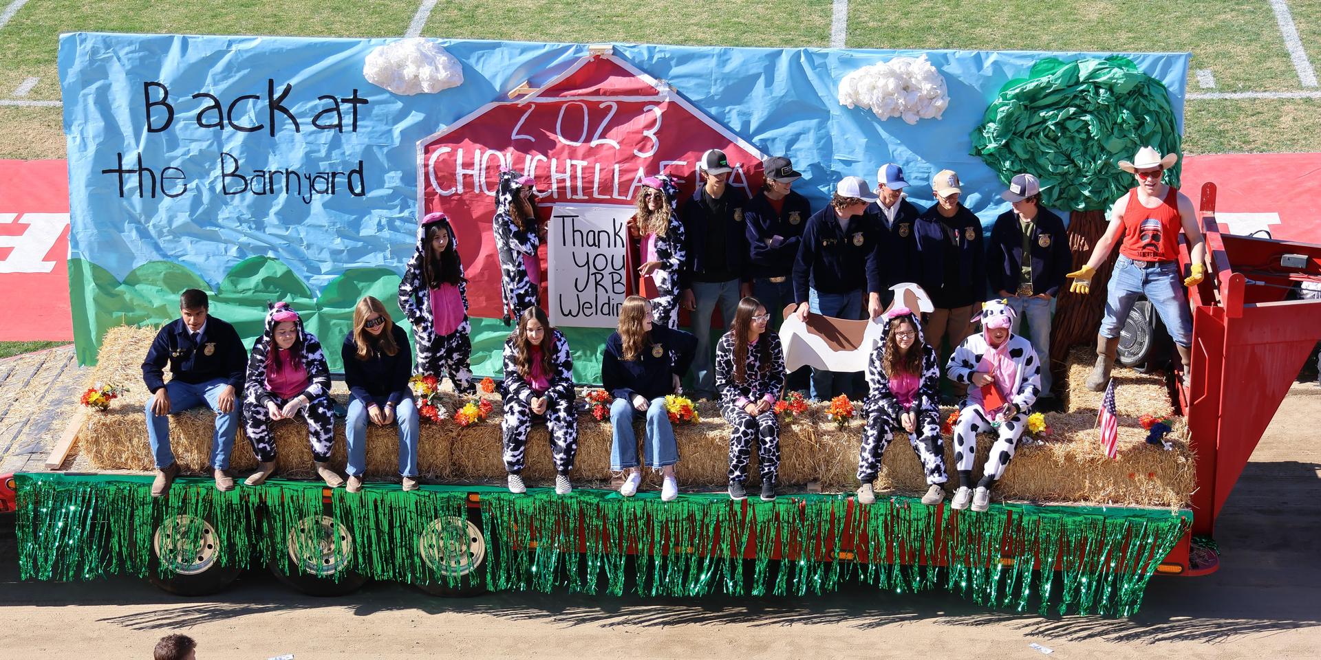 students and staff at the homecoming rally