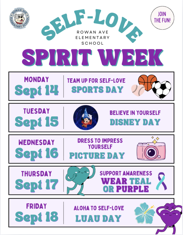 September self love spirit week flyer in English