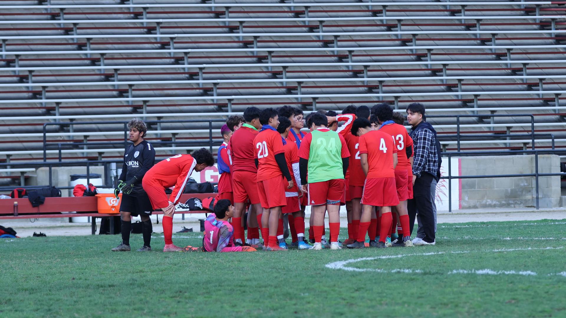 junior varsity boys playing soccer against washington union