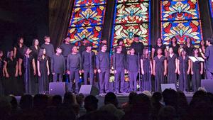 HS Choir performance picture at the Cathedral