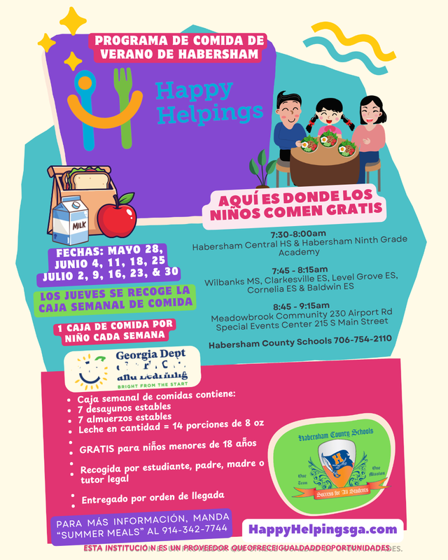 Summer Meal Flyer Spanish