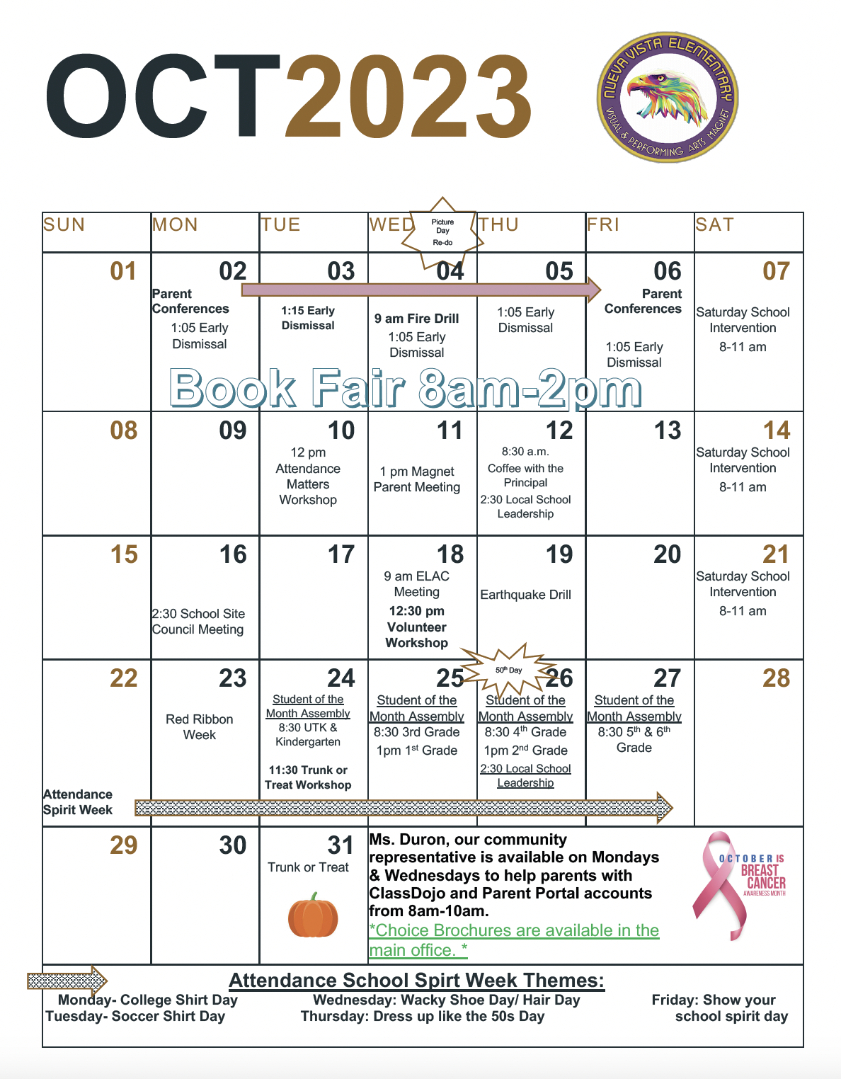 Calendar – Our School – Nueva Vista Elementary