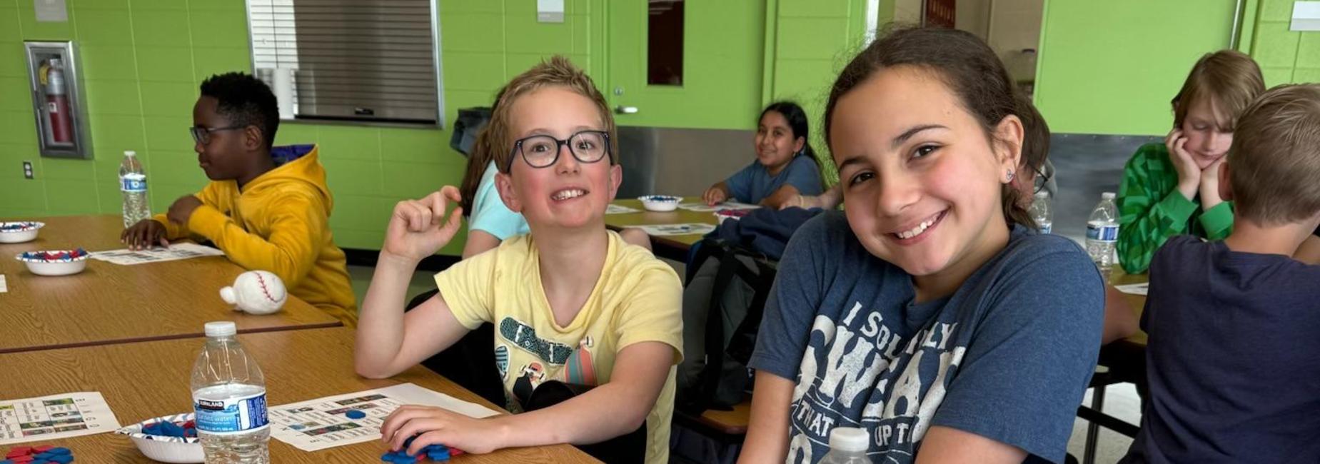 Students playing BINGO