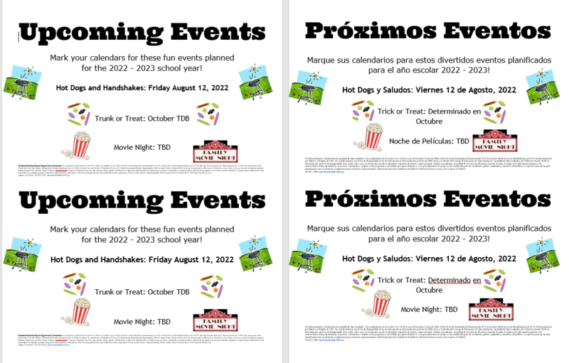 Upcoming Events/Proximos Eventos Featured Photo