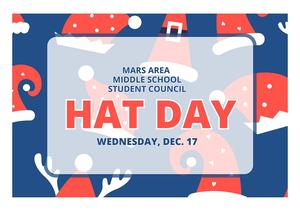 a blue background with santa hats