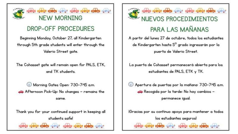 DROP-OFF PROCEDURES