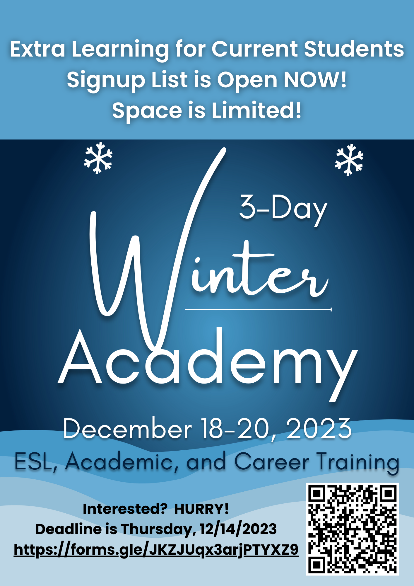 Join Us for 3 Days of Learning! West Valley Occupational Center