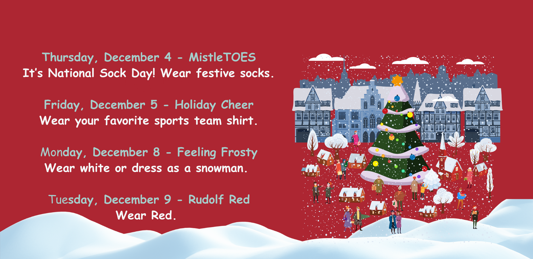Dress up days for December