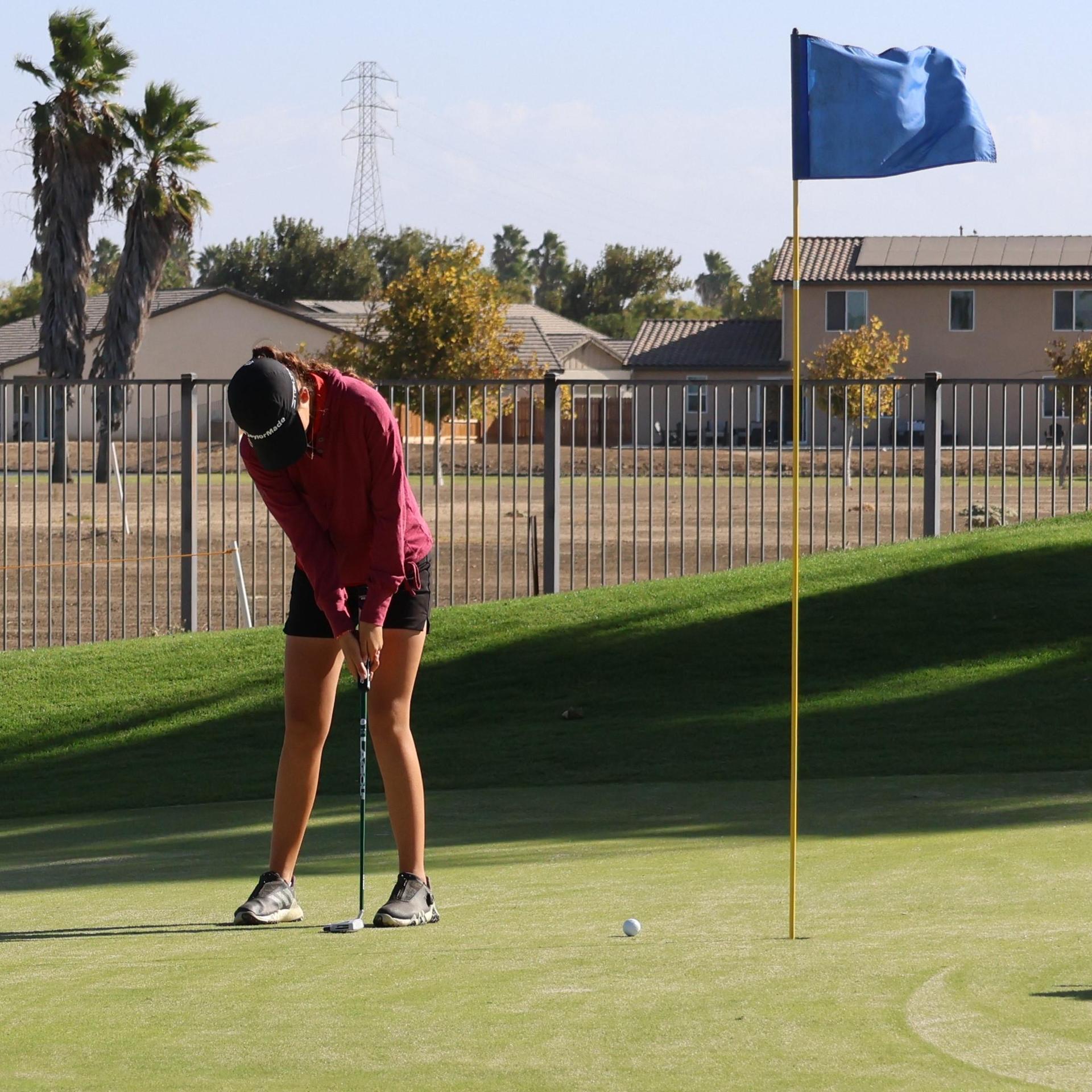 Girls golfers in action at the championships