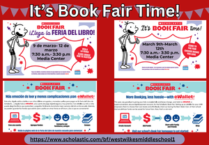 The book fair will be March 9th-March 12th.