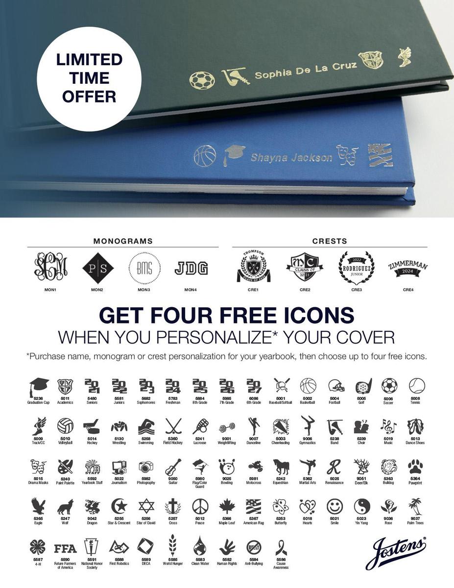 Flyer, filled with icons relating to high school activities and sports