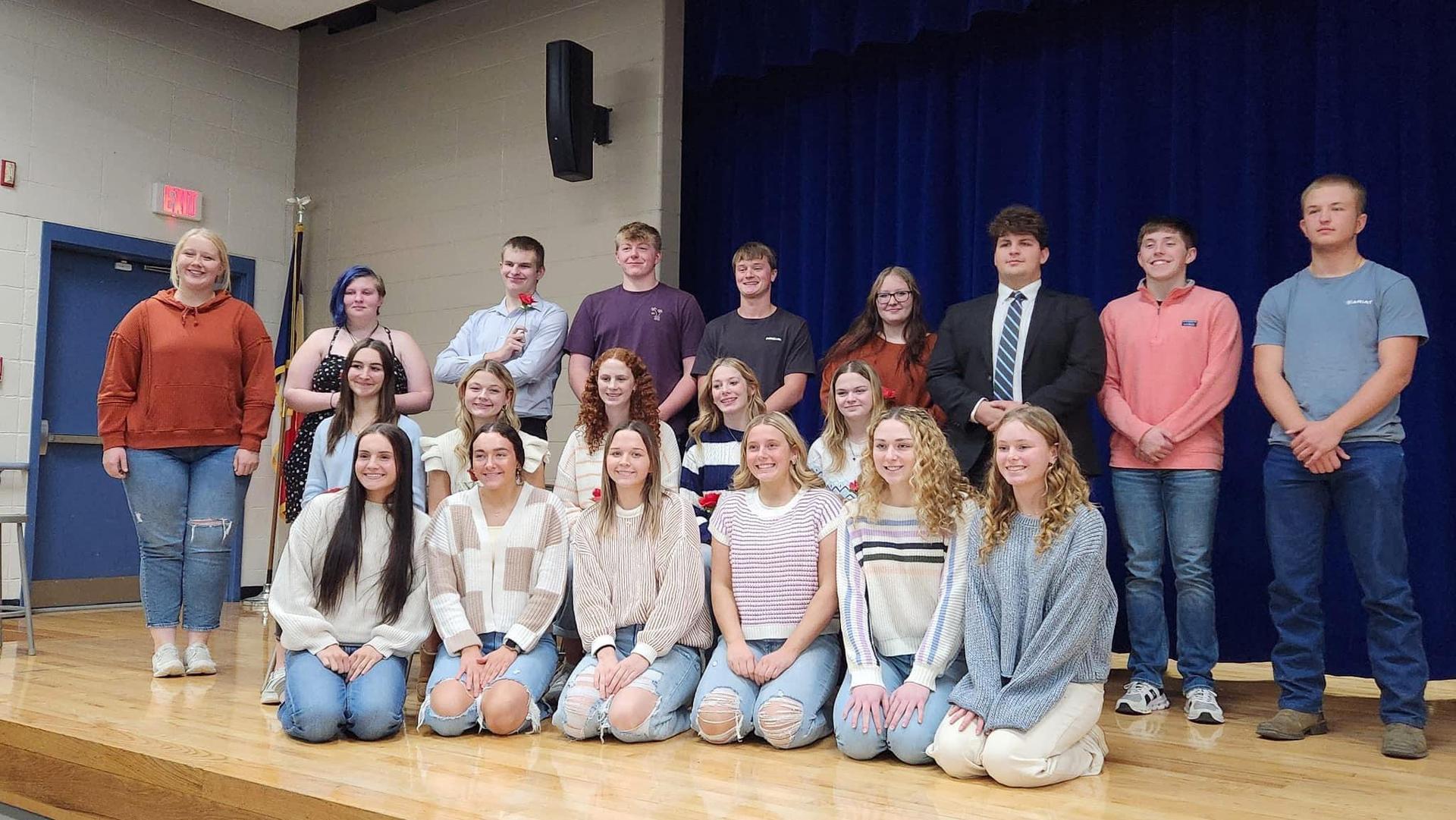 Photo of 2024-2025 NHS members at the 2025 induction ceremony. 