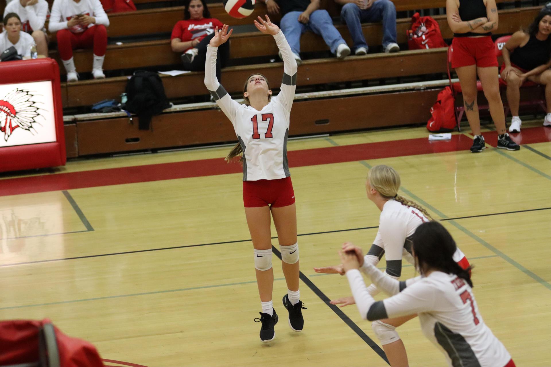 junior varsity girls playing volleyball against Liberty