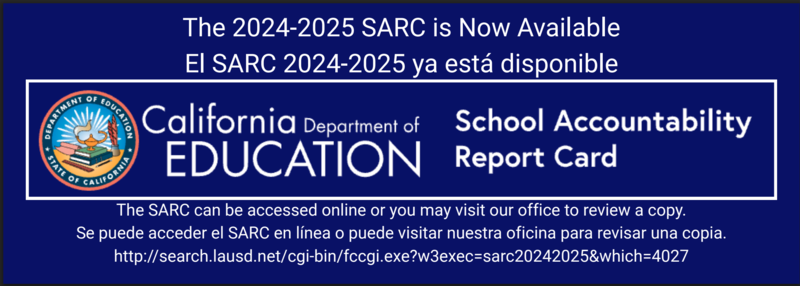 The 2024-2025 SARC is Now Available El SARC 2024-2025 ya está disponible Featured Photo