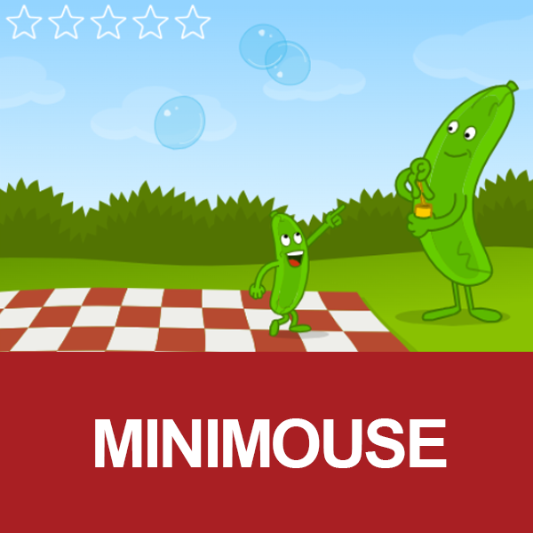Minimouse image of pickles popping bubbles