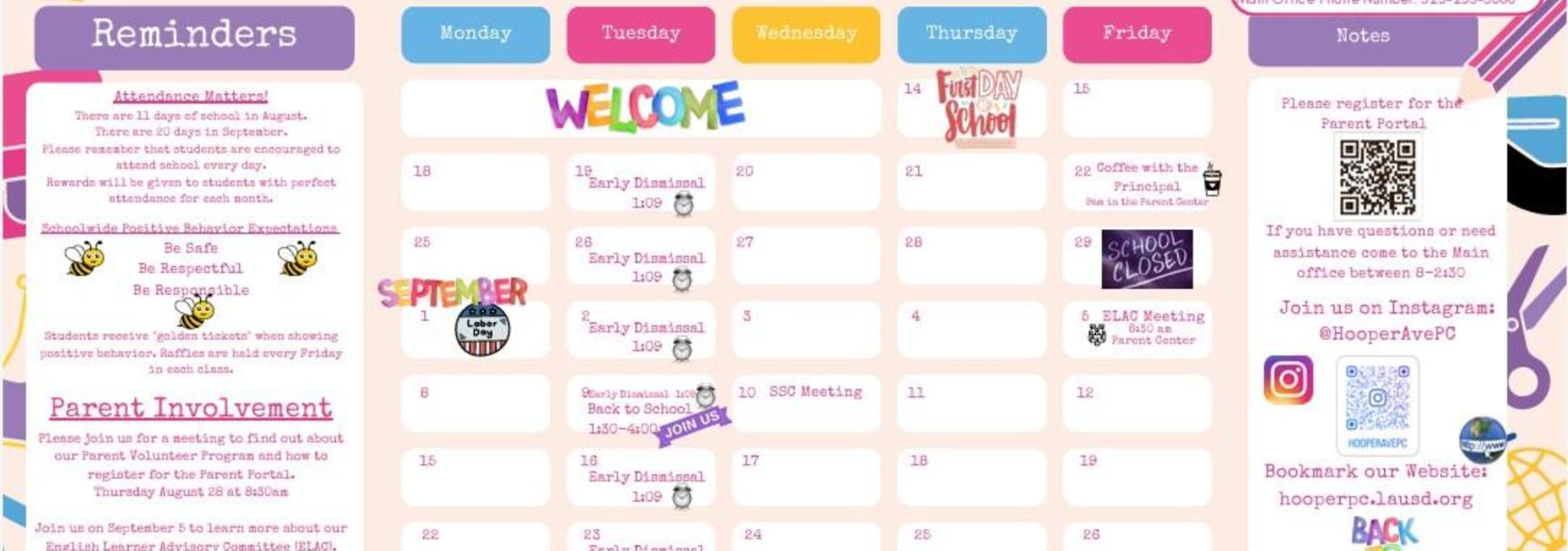 parent calendar
