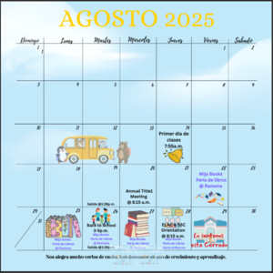 August Calendar Spanish