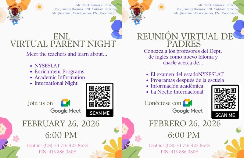 ENL Virtual Parent Night